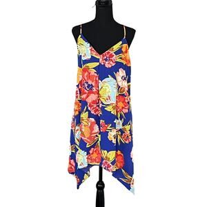 Y2K Gianni Bini Handkerchief Hem Dress Asymmetrical Resort Size Large Floral